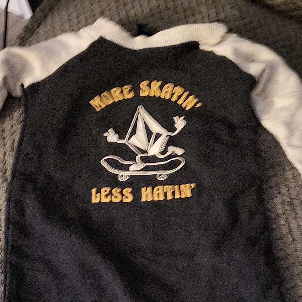 Volcom Black and Cream Kids Bodysuit